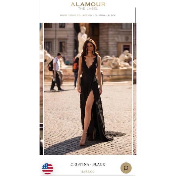 alamour black dress Theodora main image 1